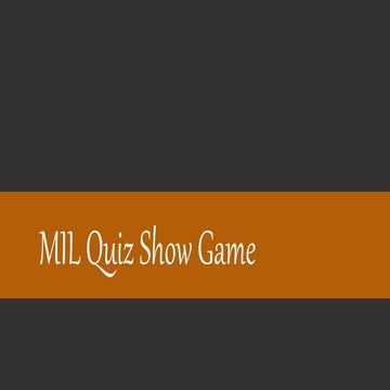 Quiz Show Game (Evolution of Media)