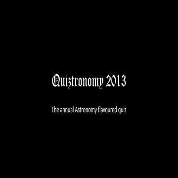 Quiztronomy 13 finals