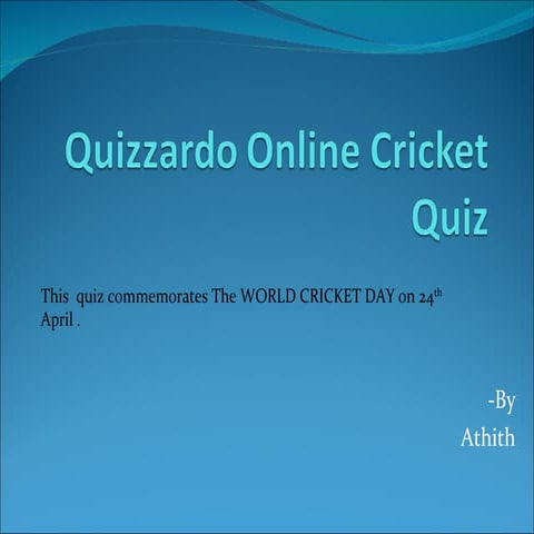Quizzardo online cricket quiz
