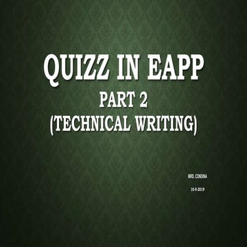 Quiz in EAPP Technical Writing Part 2