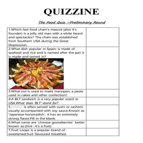 Quizzine prelims