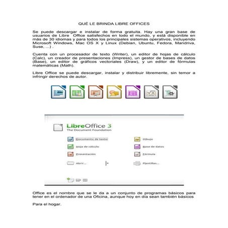 Qué le brinda libre offices