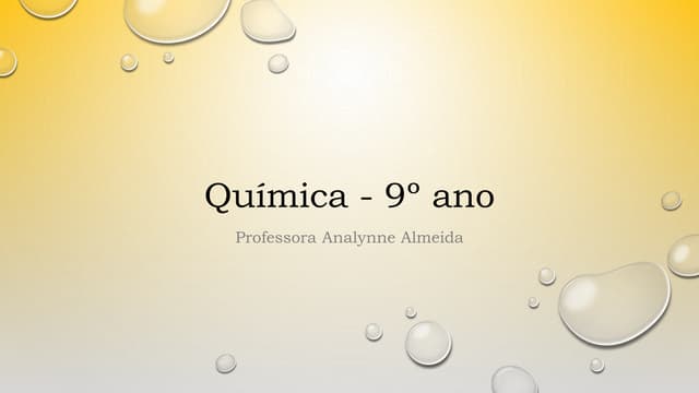 Química -  9º ano (aula 1)