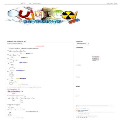 Química do estudante  exercícios 3º ano
