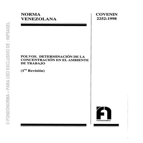 COVENIN 2252:1998 Polvos
