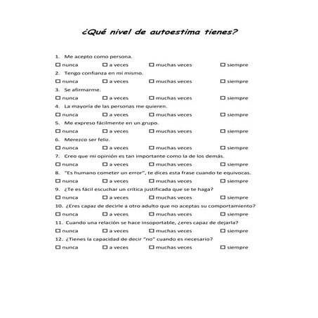 Qué nivel de autoestima tienes2