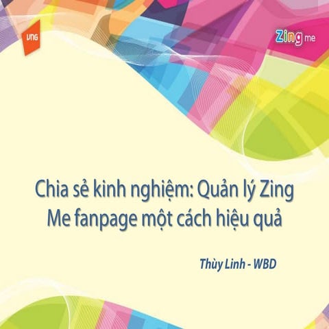 Quản lý Zing Me fanpage một cách hiệu quả
