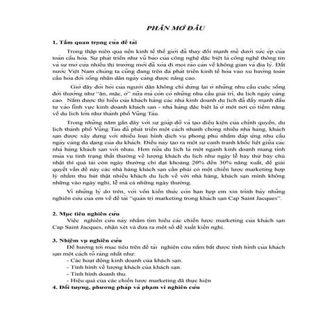 Quản trị marketing trong khách sạn cap saint jacques 74105