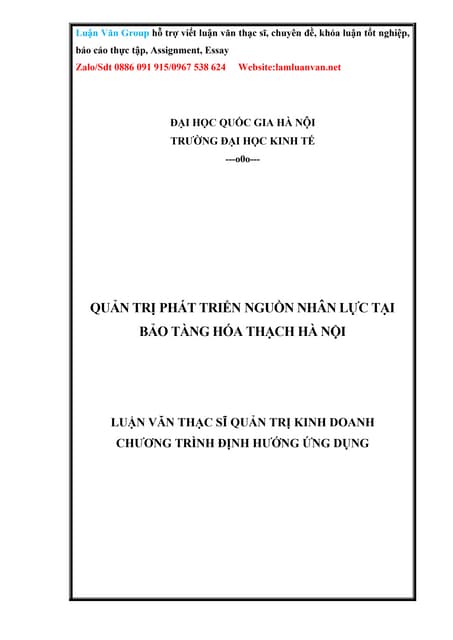 Quản trị nguồn nhân lực tại Bảo tàng Hoá thạch Hà Nội