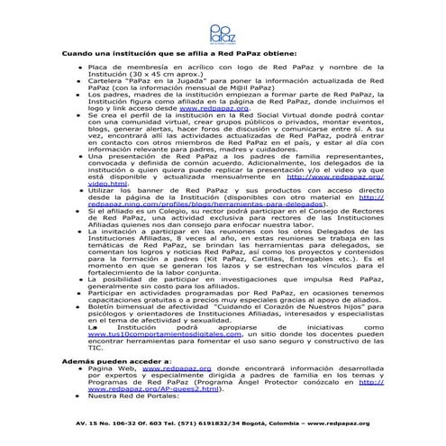 Qué obtiene una institución que se afilia a red pa paz doc.docx