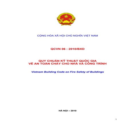 QCVN 06: 2010/BXD - Quy chuẩn kỹ thật quốc gia về an toàn cháy cho nhà và côn...
