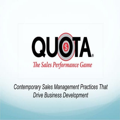 Contemporary Sales Management Practices That Drive Business Development
