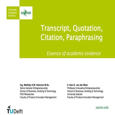 Citation and Quotation, essence of academic evidence