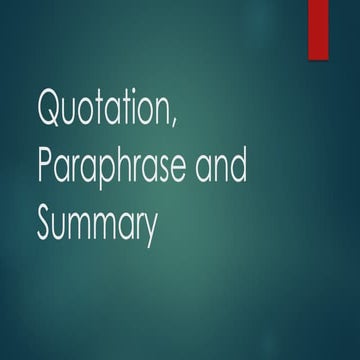 Quotation, Summary, Paraphrashhjkklkkhhggh