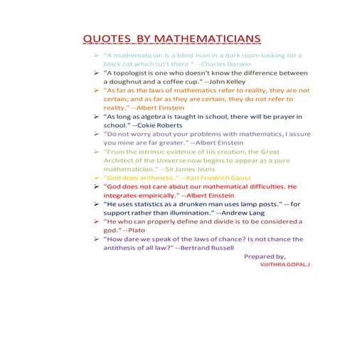 Quotes about mathematicians