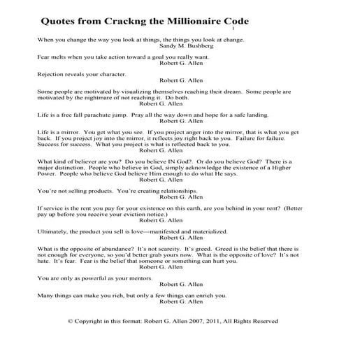 Quotes from cracking_the_millionaire_code