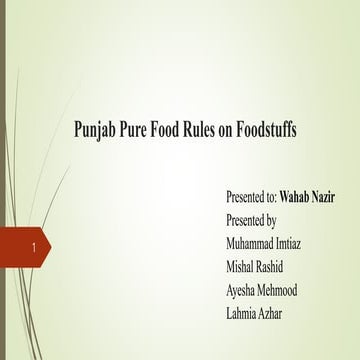 Punjab pure food rules 