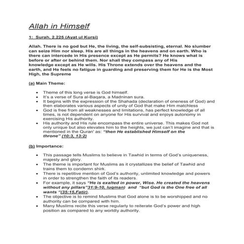 O level Islamiyat Quraic passage 1-15