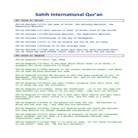 Quran english translation (sahih international) oct 2016