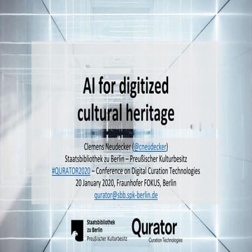 AI for digitized cultural heritage