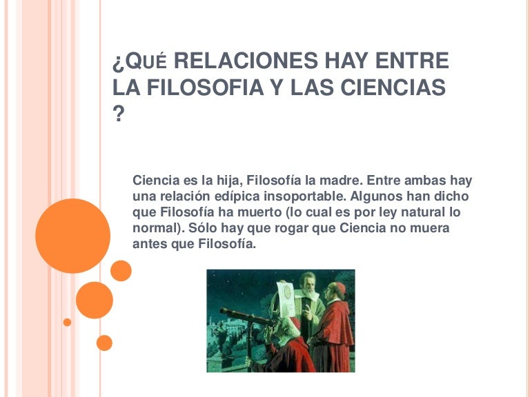 Qué relaciones hay entre la filosofia