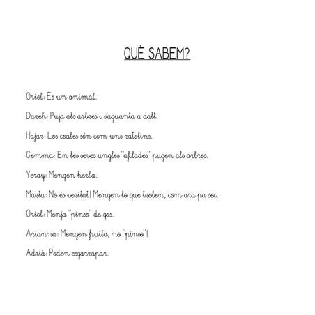 Què sabem i què volem saber?