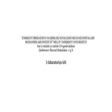 Qushmonov Sherzod 1-labaratoriya.pptx eieieiej | PPTX