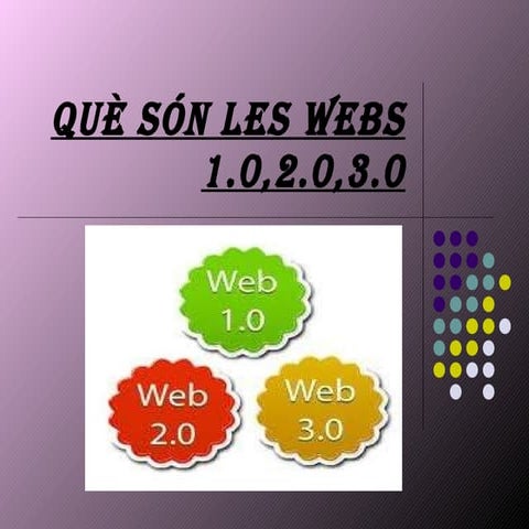 Què són les webs 1.0,2.0,3.0