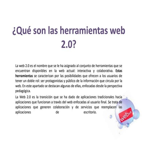 Qué son las herramientas web 2