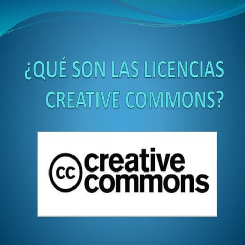 Qué son las licencias creative commons presentancion power point alfonso mant...