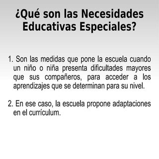 ¿Qué son las Necesidades Educativas...