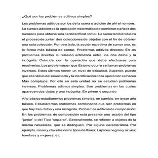 Qué son los problemas aditivos simp...