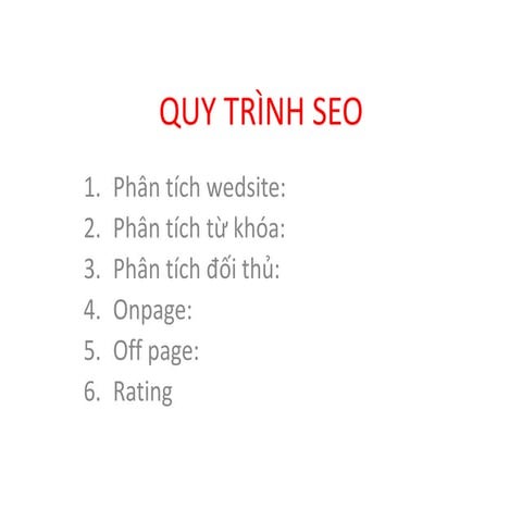 Chia sẻ tóm tắt về quy trình Seo