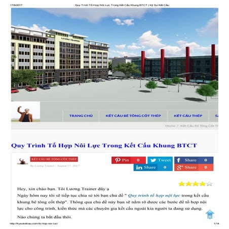 Quy trình tổ hợp nội lực trong kết cấu khung bê tông cốt thép