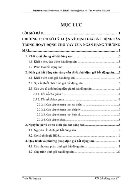Quy trình và phương pháp định giá bất động sản trong hoạt động cho vay tại ch...