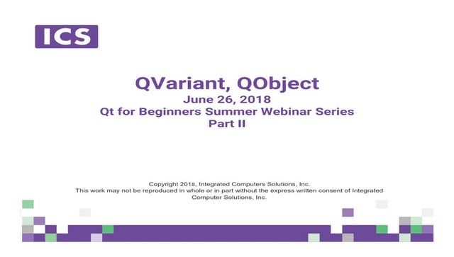 QVariant, QObject — Qt's not just for GUI development
