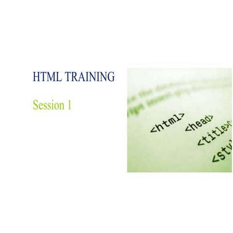 HTML Basic Training for beginners - Learn HTML coding | PPT