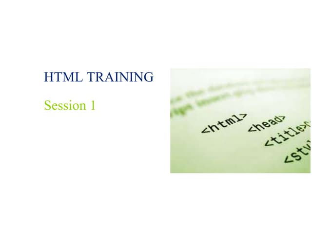 HTML Basic Training for beginners - Learn HTML coding | PPT