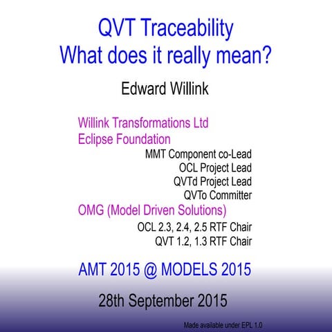 QVT Traceability: What does it really mean?
