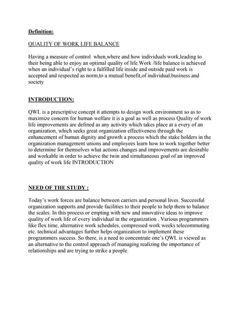 Work Life Balance | PPTX