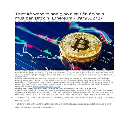 Thiết kế website sàn giao dịch tiền ảo - mua bán Bitcoin ETH