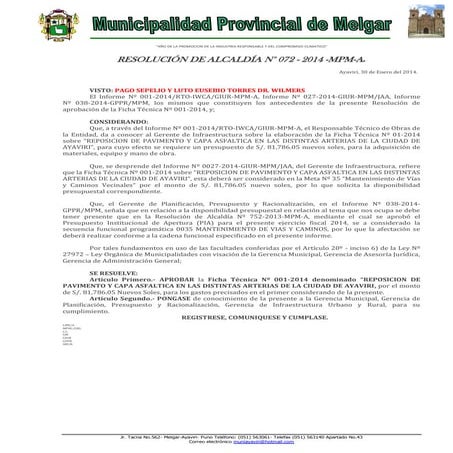 R.a. no.72 pago sepelio y luto eusebio torres quispe