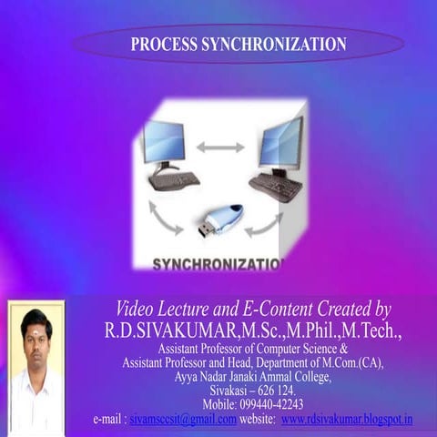 Process Synchronization-R.D.Sivakumar