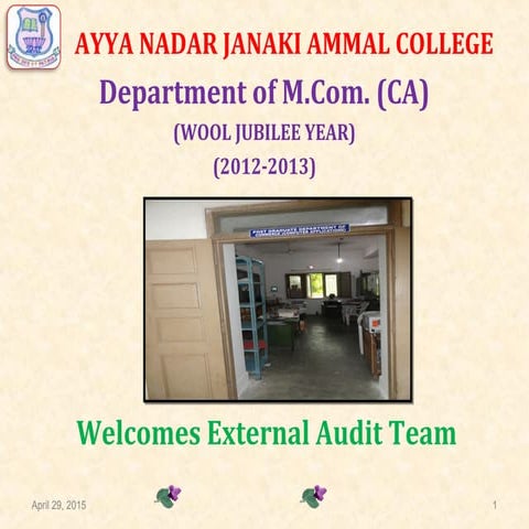 External Academic Audit (2012-2013)-R.D.Sivakumar