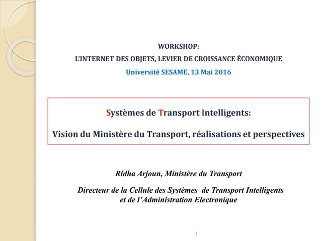 Ridha Ajroun  :Systèmes de transpor...