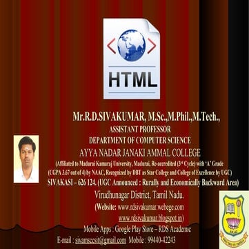 HTML - R.D.Sivakumar