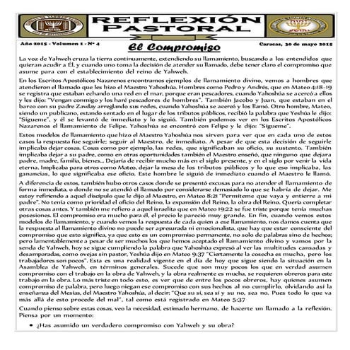 Reflexión Pastoral 4 - El Compromiso - Año 2015 - Vol. 1 - Nº 4