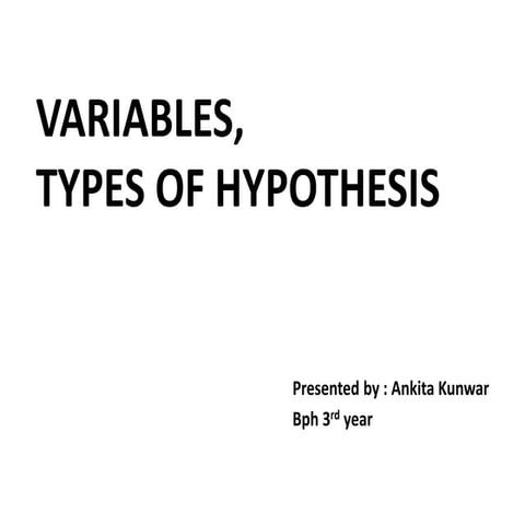  Hypothesis and Variables