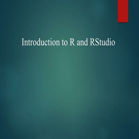 Rstudio is an integrated development environment for R that allows users to i...