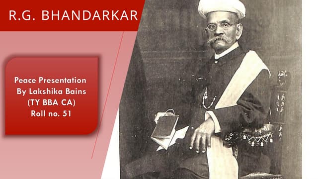 R.G Bhandarkar - (Life and Contributions)